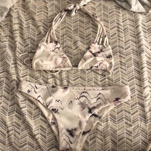 NWOT Zaful marble print bikini set
